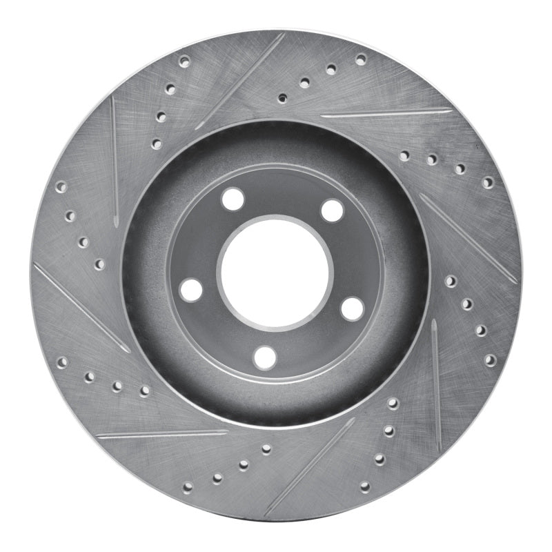 R1 07-15 Ford Edge Front Right Drilled & Slotted Silver Brake Rotor