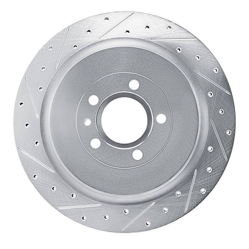 DFC 13-14 Ford Mustang Rear Left Drilled & Slotted Silver Brake Rotor