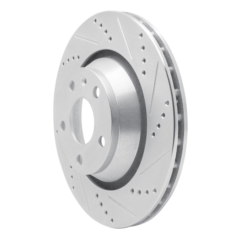 R1 08-15 Audi TT Quattro Rear Right Drilled & Slotted Silver Brake Rotor