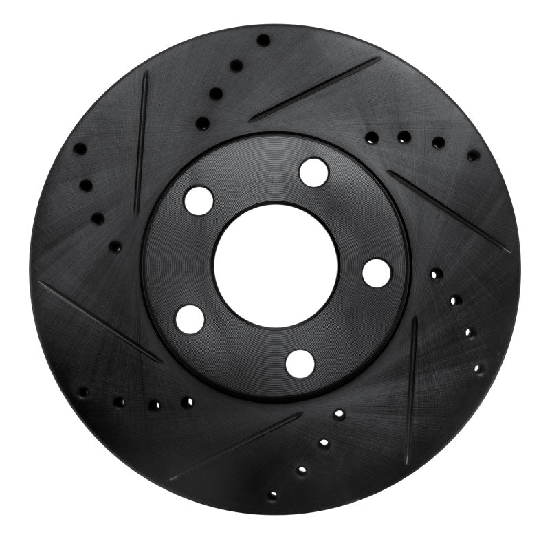 R1 98-98 Volkswagen Passat (USA/Canada) Front Left Drilled & Slotted Black Brake Rotor