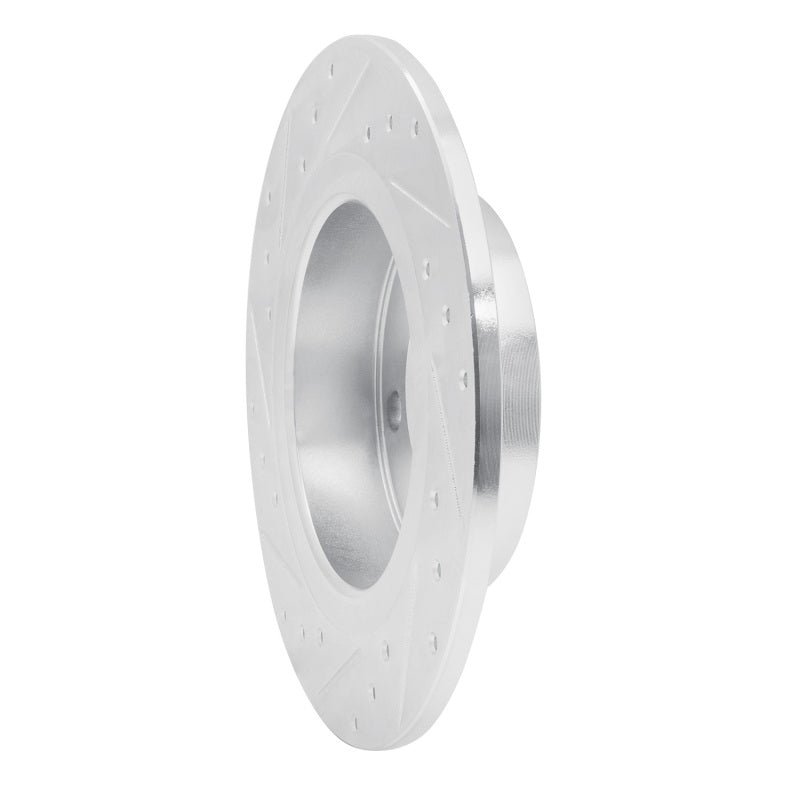 R1 11-16 Mini Cooper Paceman Rear Right Drilled & Slotted Silver Brake Rotor