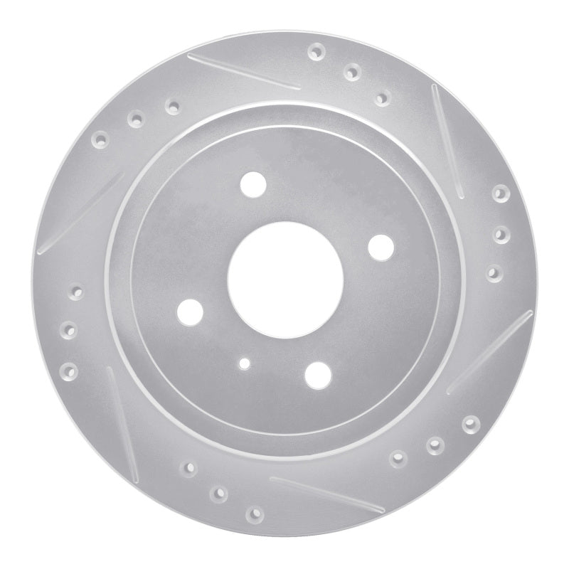 R1 83-89 Isuzu Impulse Rear Right Drilled & Slotted Silver Brake Rotor