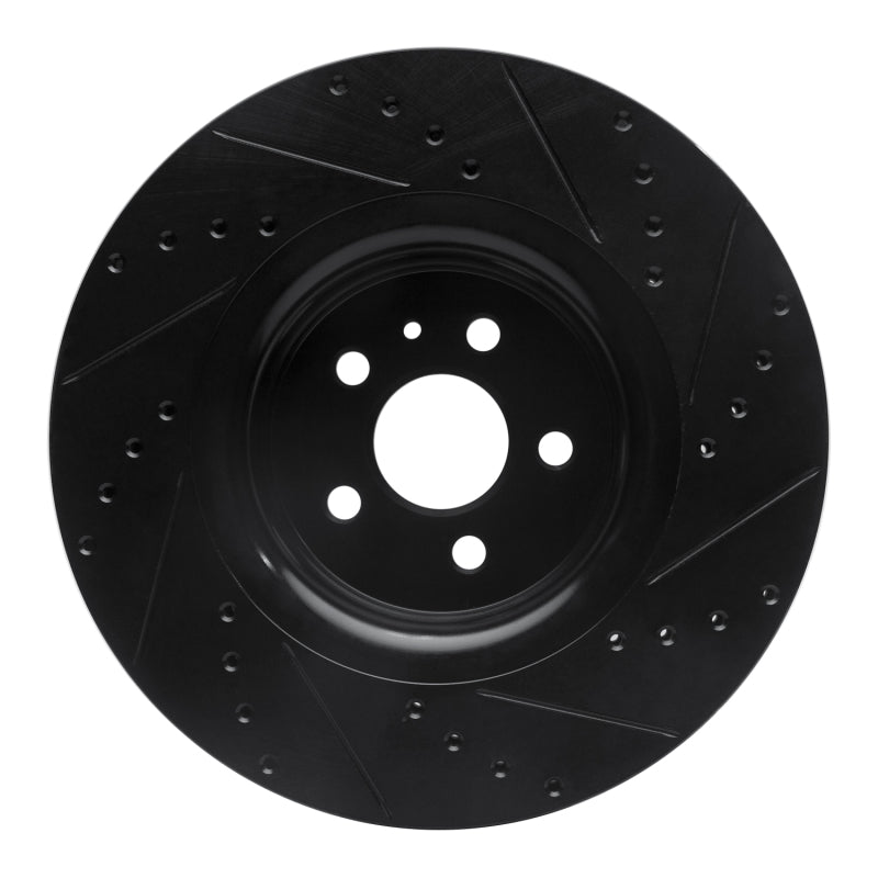 R1 15-21 Ford Edge Front Left Drilled & Slotted Black Brake Rotor