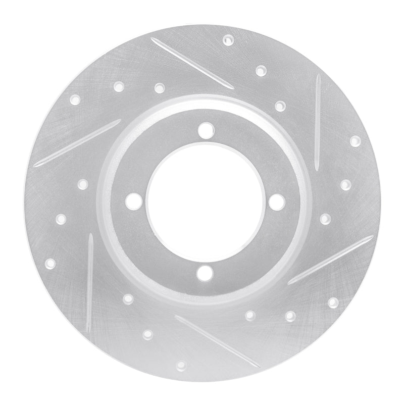 R1 78-83 Dodge CHALLENGER Front Right Drilled & Slotted Silver Brake Rotor