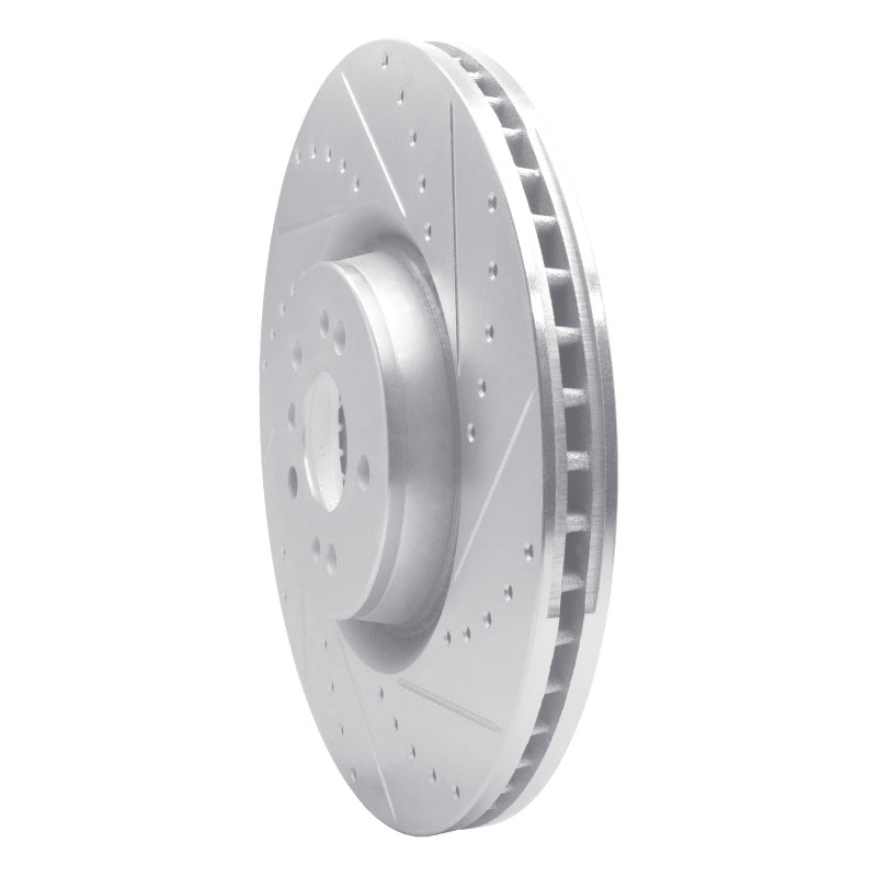 R1 07-09 Mercedes-Benz GL320 Front Right Drilled & Slotted Silver Brake Rotor