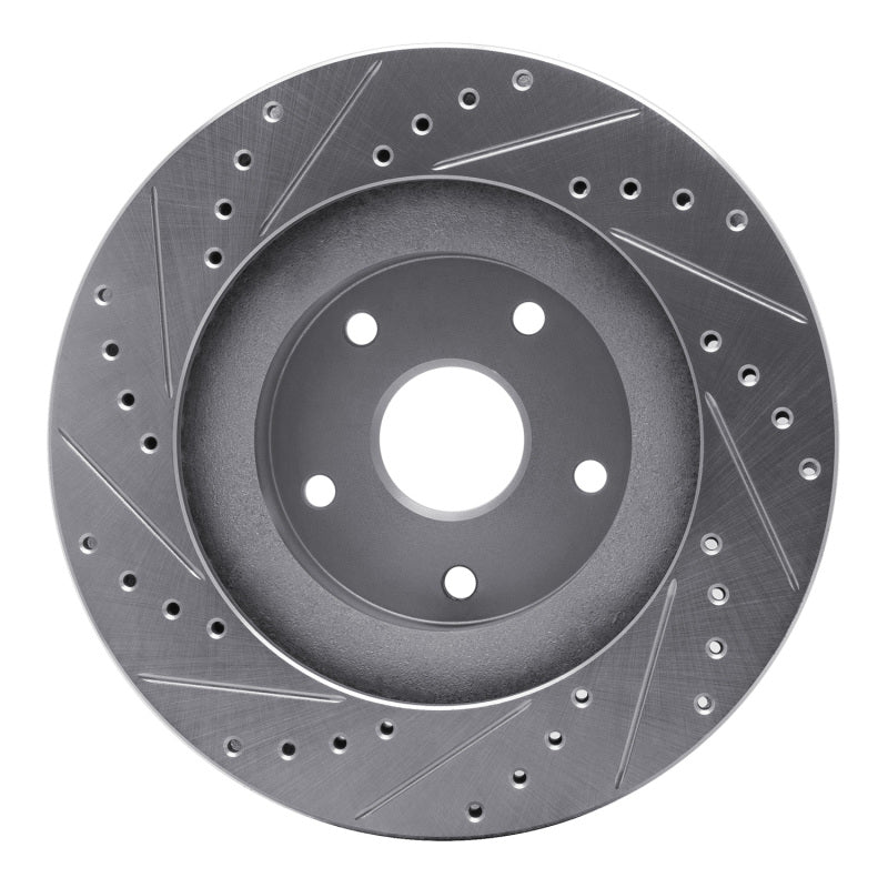 DFC 92-97 Subaru SVX Front Right Drilled & Slotted Silver Brake Rotor