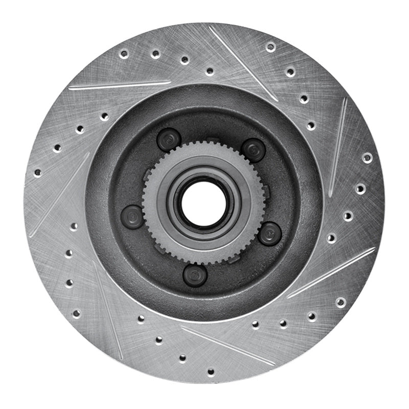 R1 93-95 Chevrolet G10 Front Left Drilled & Slotted Silver Brake Rotor
