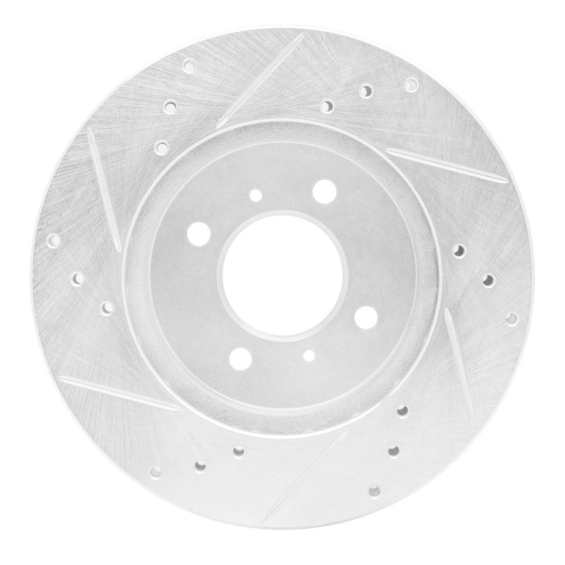 DFC 98-07 Mitsubishi Mirage Front Right Drilled & Slotted Silver Brake Rotor