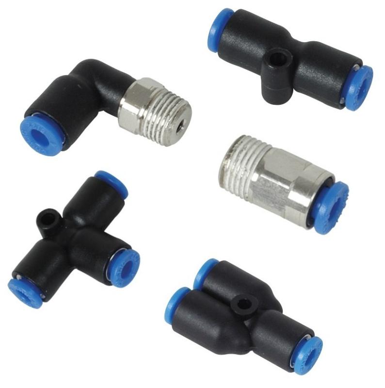 Vibrant Male Elbow Pneumatic Vacuum Fitting (1/4in NPT Thread) - for use with 1/4in (6mm) OD tubing