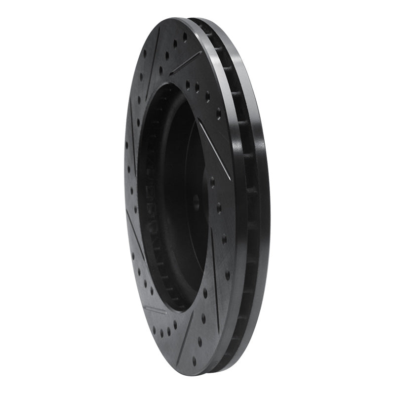 R1 98-05 Mercedes-Benz ML430 Front Right Drilled & Slotted Black Brake Rotor