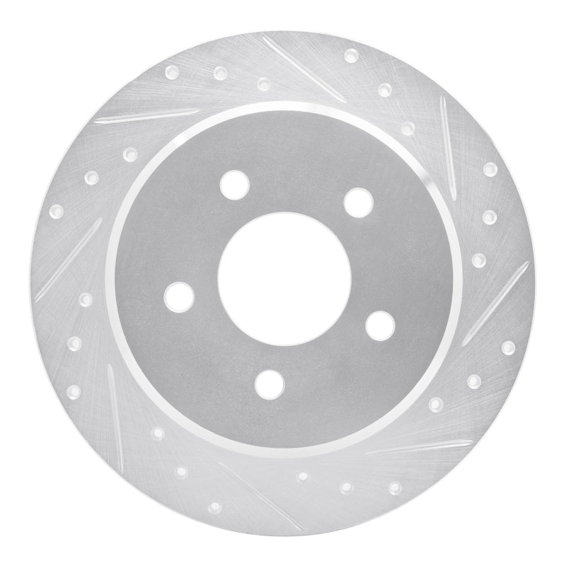 DFC 91-95 Ford Crown Victoria Rear Right Drilled & Slotted Silver Brake Rotor