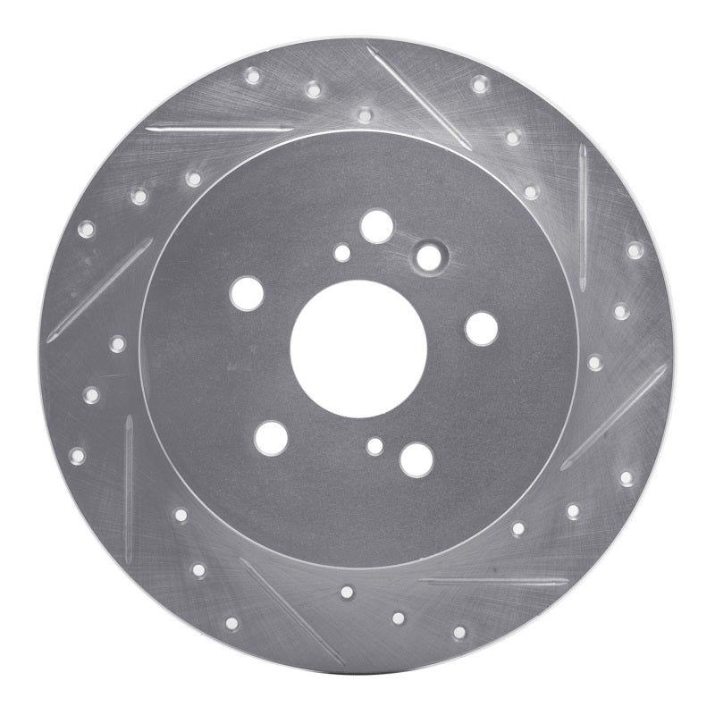 DFC 08-13 Toyota Highlander Rear Right Drilled & Slotted Silver Brake Rotor
