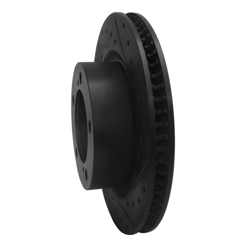 R1 08-21 Lexus LX570 Front Right Drilled & Slotted Black Brake Rotor