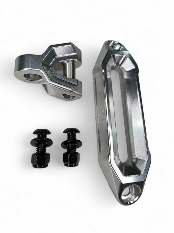 Elektric Offroad Winch Hawse Fairlead And Hook Combo Anodized Clear