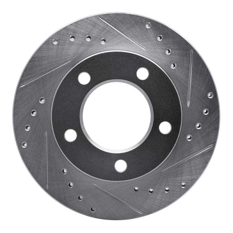 R1 76-86 Jeep CJ5 Front Right Drilled & Slotted Silver Brake Rotor