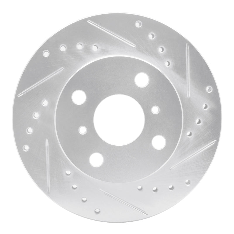 R1 91-99 Toyota Paseo Front Right Drilled & Slotted Silver Brake Rotor