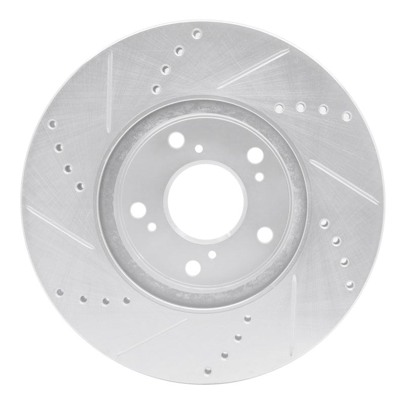 R1 13-25 Honda Accord Coupe Front Right Drilled & Slotted Silver Brake Rotor