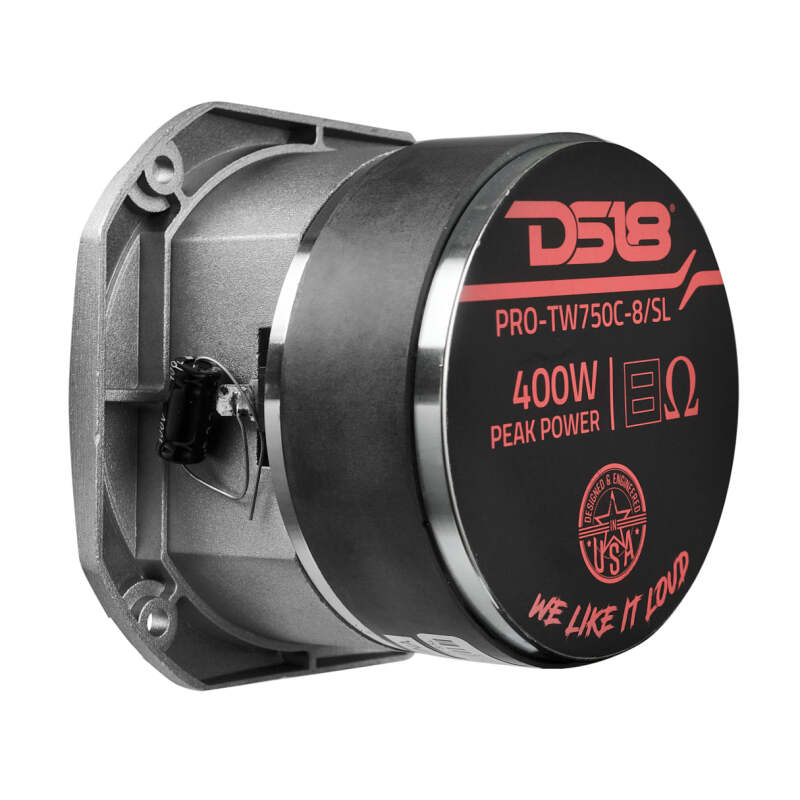 DS18 4in Super Bullet Tweeter 200 Watts RMS 1.5in Titanium Vc 8 ohm Silver