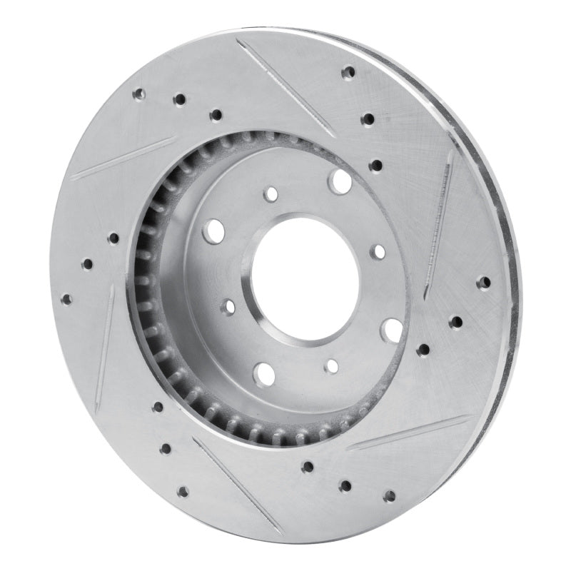 R1 92-96 Honda Prelude Front Left Drilled & Slotted Silver Brake Rotor