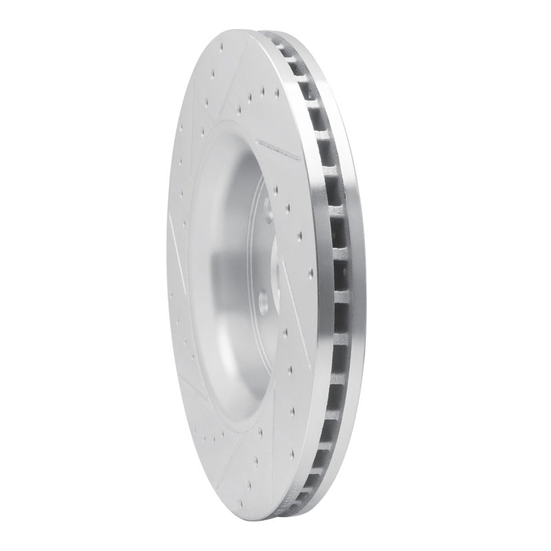 R1 11-25 Dodge Durango Front Right Drilled & Slotted Silver Brake Rotor