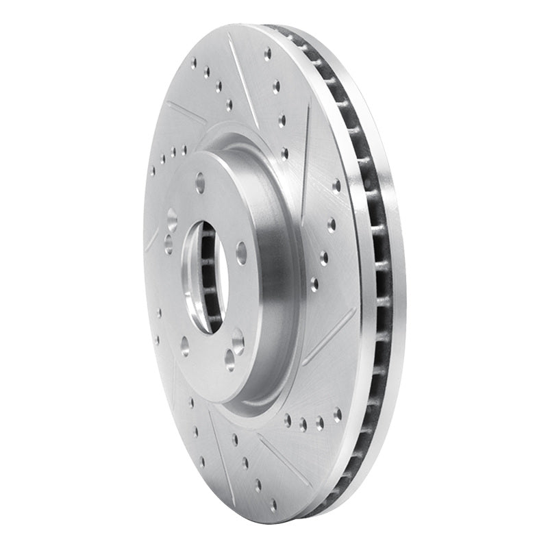 DFC 04-11 Hyundai Azera Front Right Drilled & Slotted Silver Brake Rotor