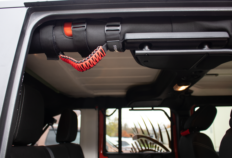 Fishbone Offroad Paracord Grab Handles w/Three Straps Red