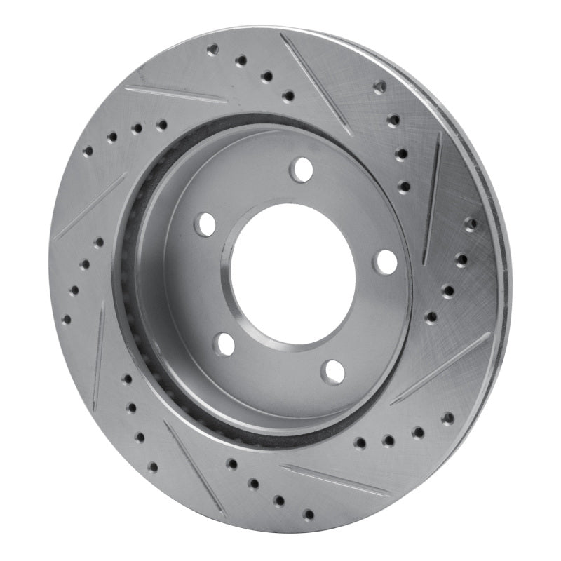 R1 97-04 Ford F-150 4WD Front Left Drilled & Slotted Silver Brake Rotor