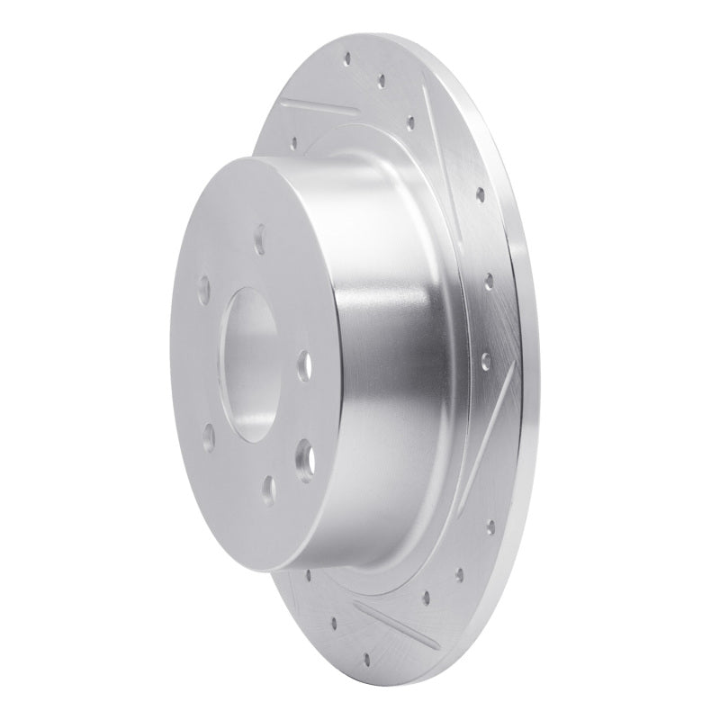 R1 02-25 Nissan Maxima Rear Right Drilled & Slotted Silver Brake Rotor