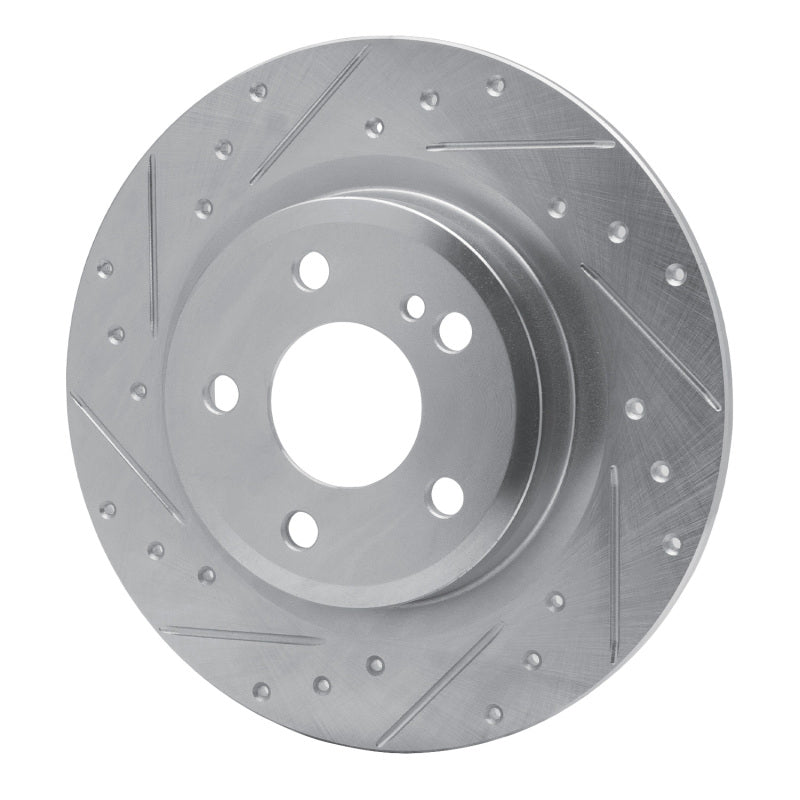 R1 12-20 Mercedes-Benz SLC300 Rear Left Drilled & Slotted Silver Brake Rotor