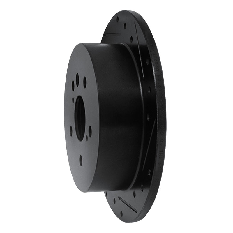 R1 04-10 Toyota SIENNA Rear Right Drilled & Slotted Black Brake Rotor