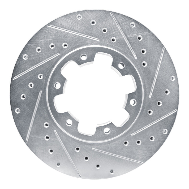 R1 96-04 Infiniti QX4 Front Right Drilled & Slotted Silver Brake Rotor