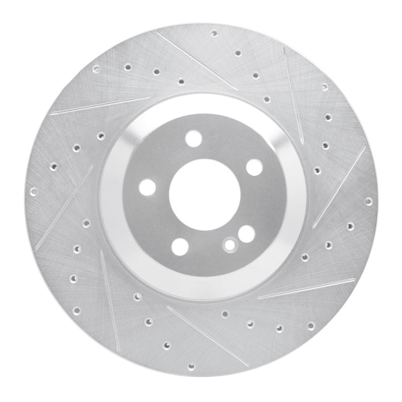 R1 17-23 Mercedes-Benz E43 AMG Rear Right Drilled & Slotted Silver Brake Rotor