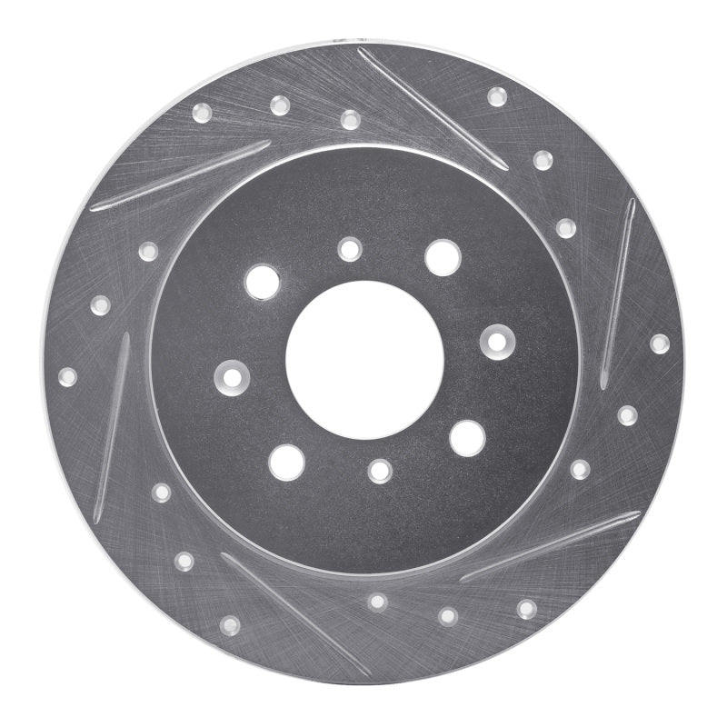 R1 01-05 Acura EL Rear Right Drilled & Slotted Silver Brake Rotor