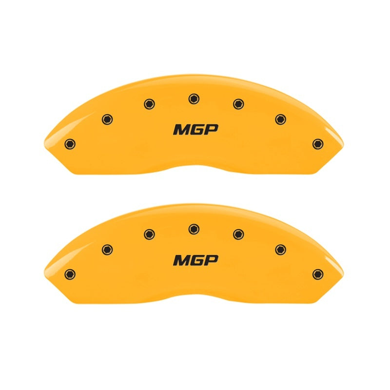 MGP 2 Caliper Covers Engraved Front MGP Yellow Finish Black Characters 1997 GMC Yukon