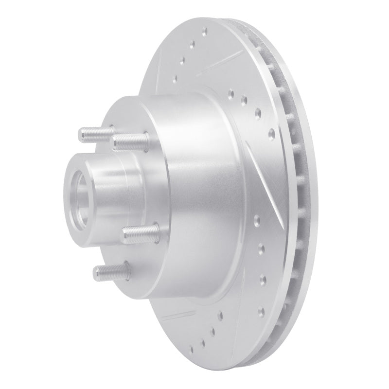 R1 70-72 Dodge Charger Front Left Drilled & Slotted Silver Brake Rotor