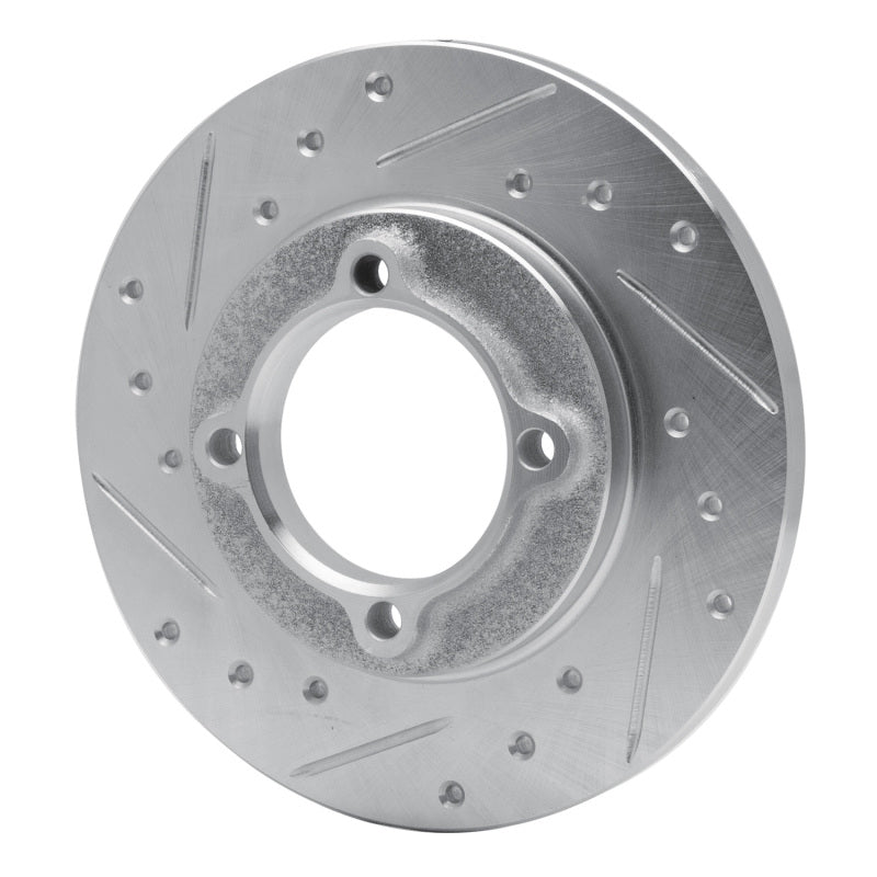 R1 88-93 Ford Festiva Front Left Drilled & Slotted Silver Brake Rotor