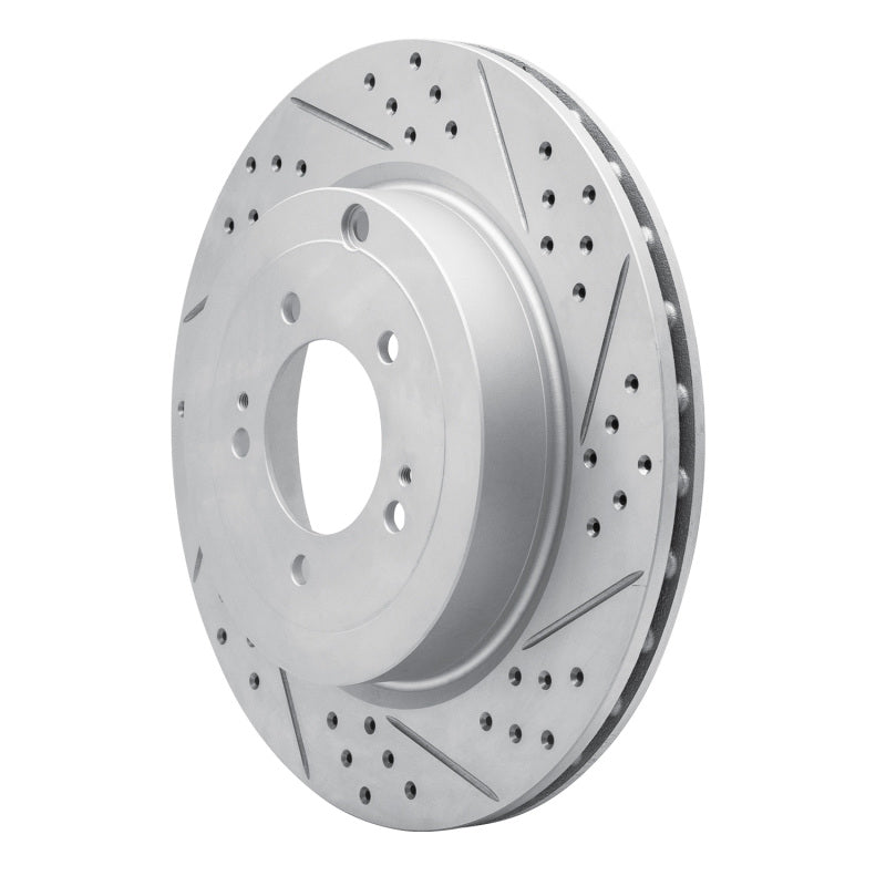 R1 08-15 Mitsubishi Lancer Rear Right Drilled & Slotted Geo-Carbon Rotor