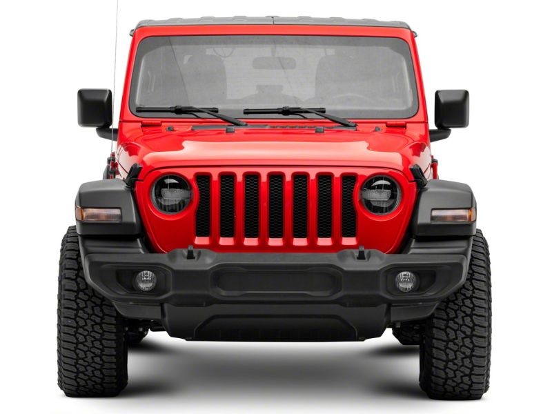 Raxiom 18-23 Jeep Wrangler JL Axial Series 9-In LED Headlights- Black Housing (Clear Lens)