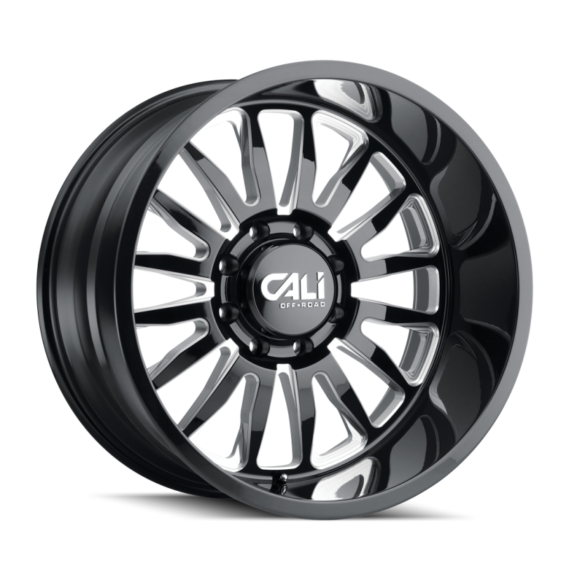 Cali Off-Road 9110 Summit 26x14 / 6x135 BP / -76mm Offset / 87.1mm Hub Gloss Black Milled Wheel