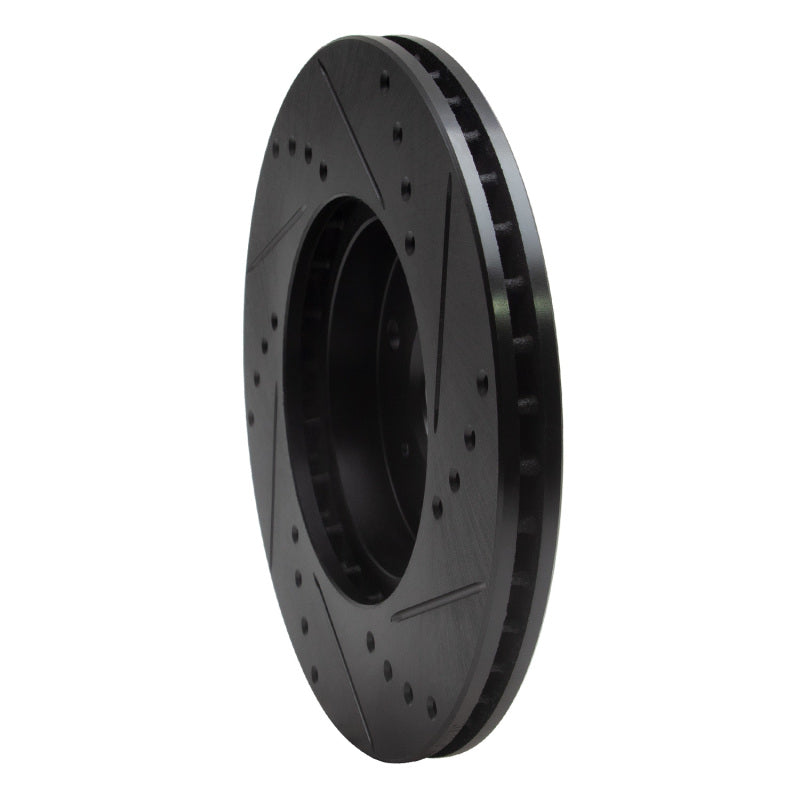 R1 98-99 Acura CL Front Left Drilled & Slotted Black Brake Rotor