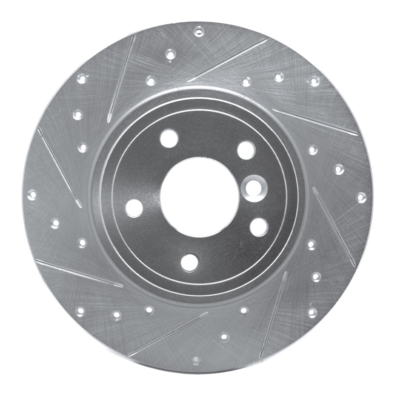 DFC 17-19 Jaguar XE Rear Left Drilled & Slotted Silver Brake Rotor