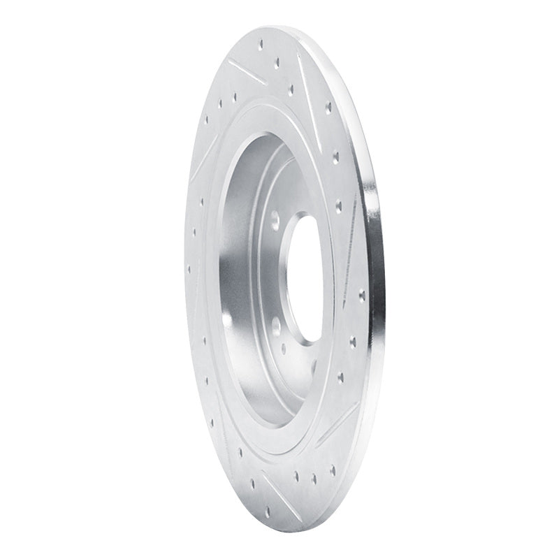 R1 17-25 Hyundai Nexo Rear Left Drilled & Slotted Silver Brake Rotor
