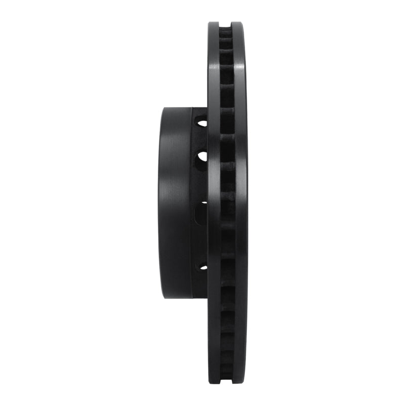 R1 90-97 Audi V8 Quattro Front Right Drilled & Slotted Black Brake Rotor