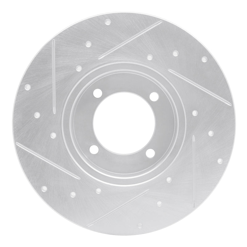 R1 80-83 Nissan 200SX Front Right Drilled & Slotted Silver Brake Rotor