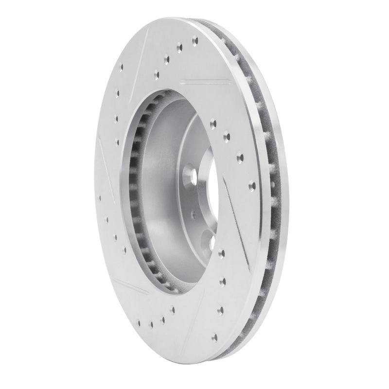 R1 95-97 Ford Crown Victoria Front Right Drilled & Slotted Silver Brake Rotor