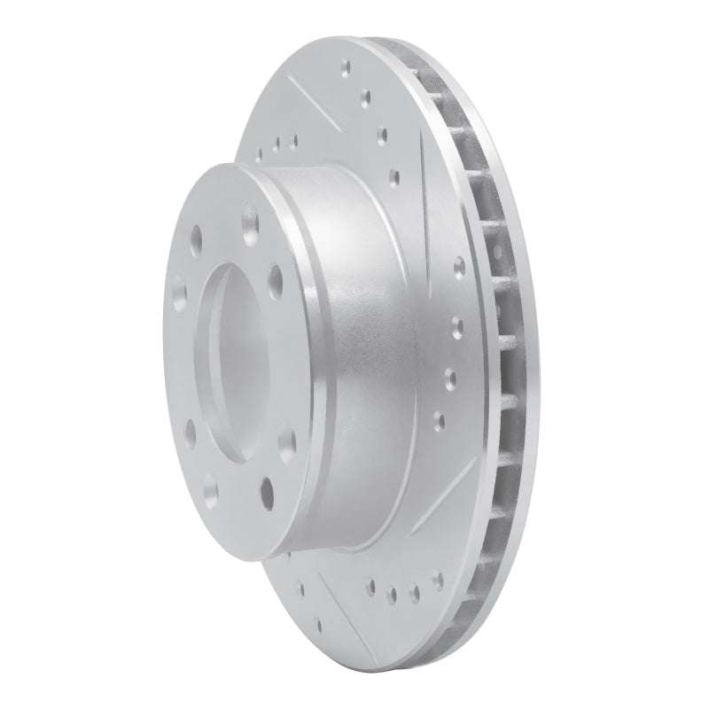 R1 86-88 Mazda RX-7 Front Right Drilled & Slotted Silver Brake Rotor
