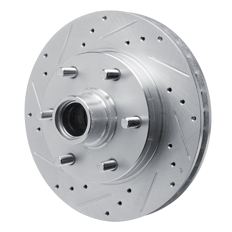 DFC 88-96 Chevrolet C2500 Front Left Drilled & Slotted Silver Brake Rotor
