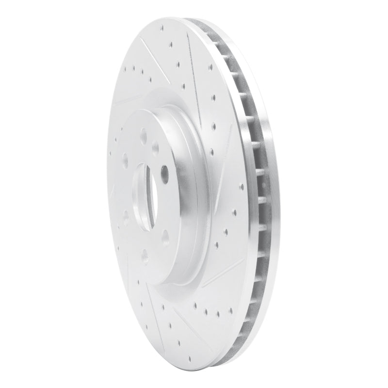 R1 10-16 Cadillac SRX Front Right Drilled & Slotted Silver Brake Rotor