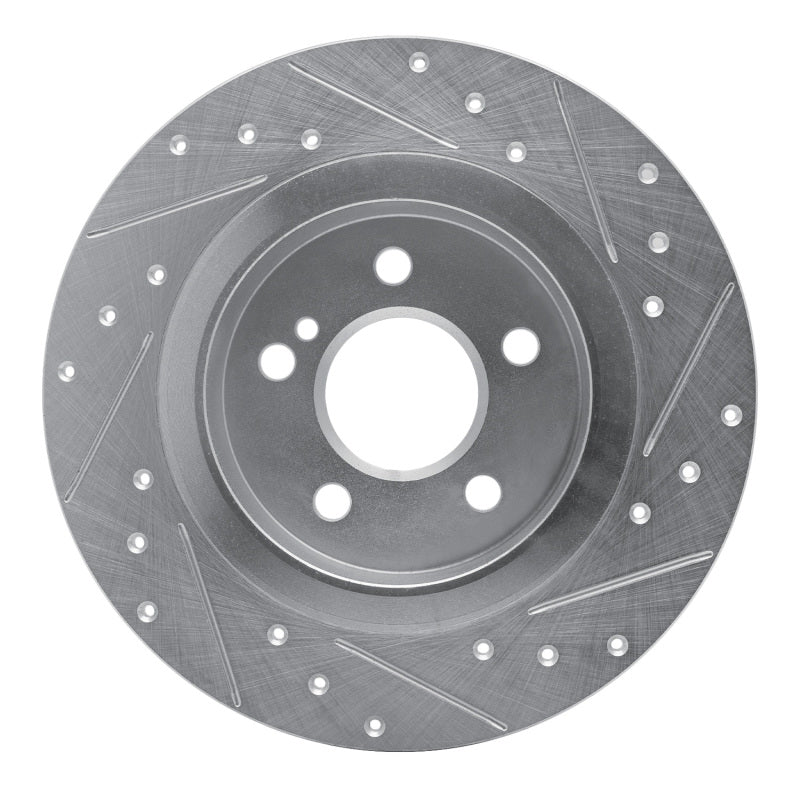 R1 12-20 Mercedes-Benz SLC300 Rear Left Drilled & Slotted Silver Brake Rotor