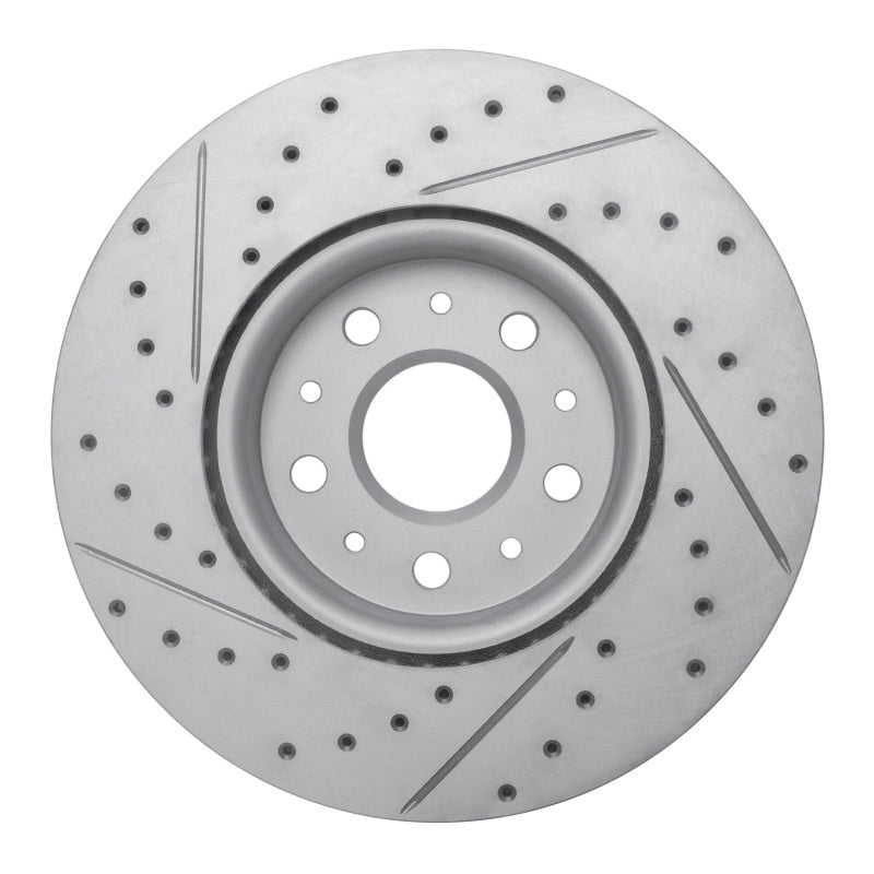 R1 14-20 Cadillac Cts Front Right Drilled & Slotted Geo-Carbon Rotor